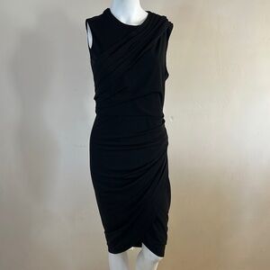 DKNY Elegant Black Draped Dress